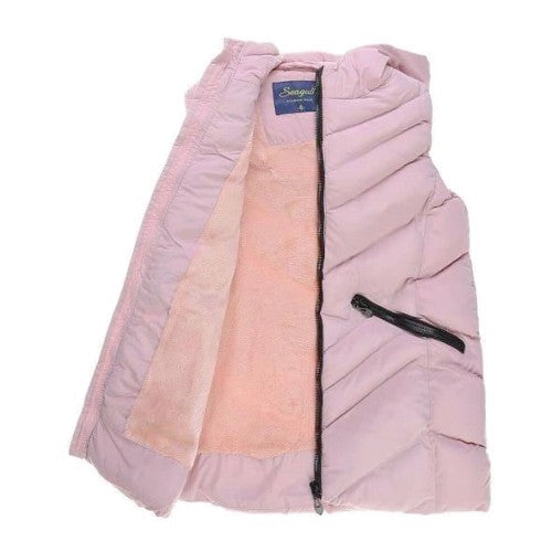 Veste Enfant doudoune sans manche capuche pink