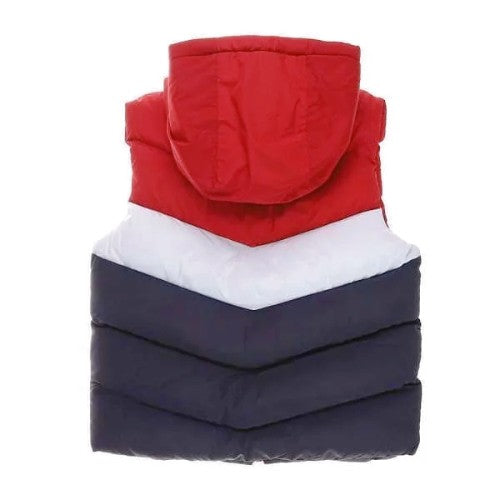 Veste Enfant doudoune sans manche capuche trio red