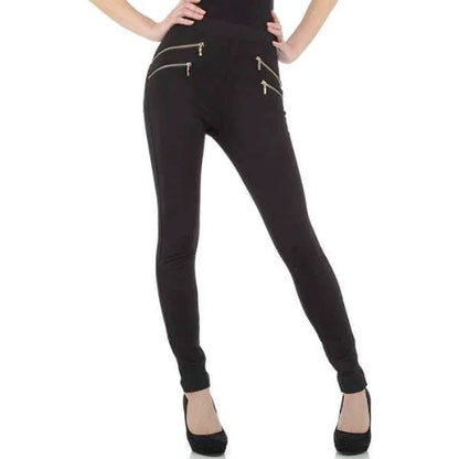 Pantalon Femme avec double fermeture éclair noir