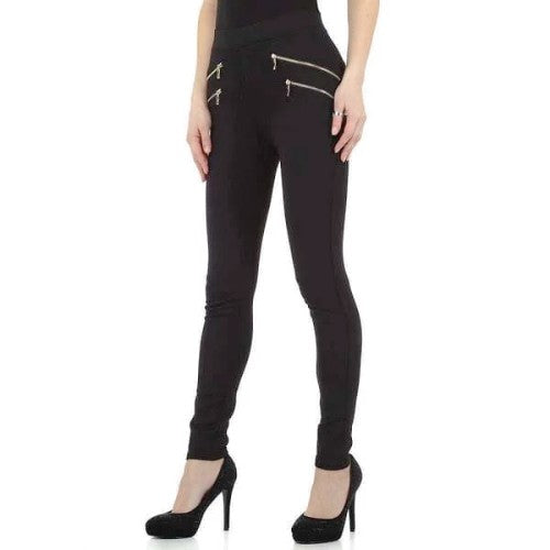 Pantalon Femme avec double fermeture éclair noir