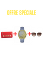 Pack Lunettes de soleil Femme Carolina Herrera 56 mm + Montre Femme Guess 44,5 mm + Sac à main LOVE MOSCHINO rouge